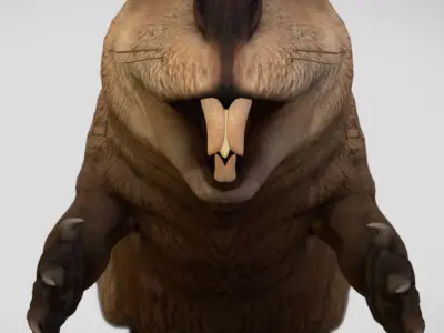 Castoroides The Giant Beaver of the Ice Age Low-poly 3D model