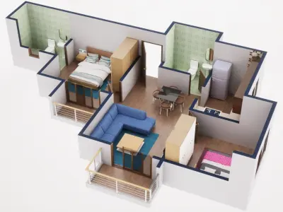 3D Floor Plan Model 27 3D model
