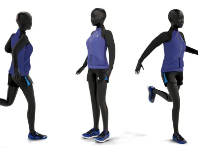 Woman mannequin Rigged in Blender Low-poly 3D model