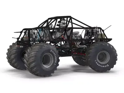 Monster Truck Bigfoot 2 Rigged 3D model