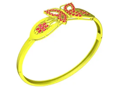 6472 Luxury Butterfly Diamond bangle  3D print model