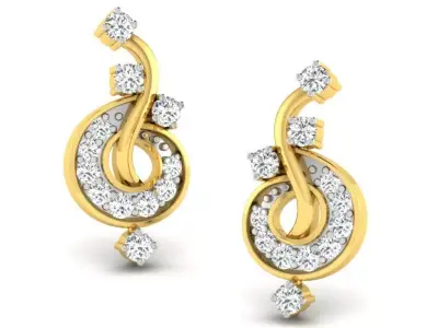 Diamond Earring for Women 3D print model purchase
