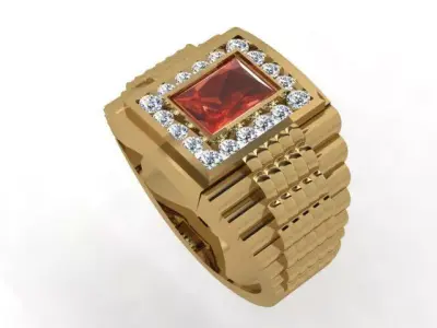 A Showcase of Luxury Men Rings Inspired by Watches 3D print model get