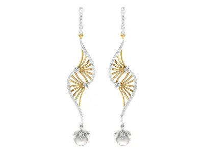 Women Drop Earrings 3dm STL OBJ FBX Renders Details 3D print model 21