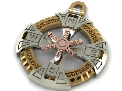 Compass pendant-DIJE BRUJULA REF BRU 004 3D model