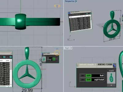 Mercedes-Benz Gold STL Pendant Model gp0472 3D print model