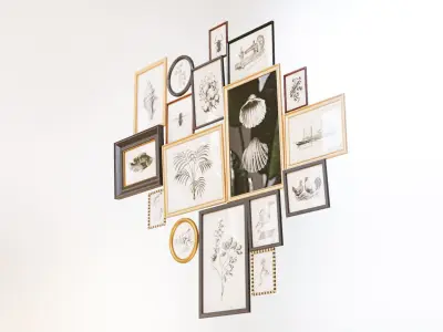 Picture frames on the wall 3D model