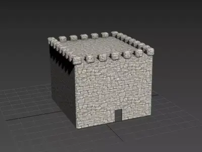 Simple castle Free low-poly 3D model