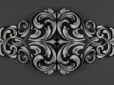 Decorative Floral Ornament-01 3D model