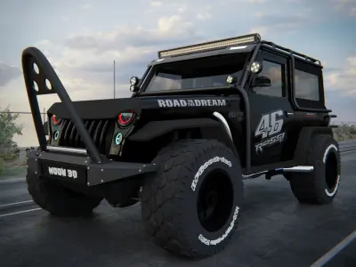 Mahindra THAR 2015 modified Low-poly 3D model