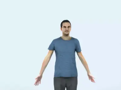 Jest 01A Animated Rigged Summer Casual Man Low-poly 3D model