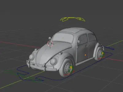 Classic Vw Beetle 3D Model Low-poly 3D model
