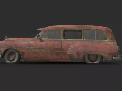 Abandoned Car - Pontiac Chieftain Wagon Low-poly 3D model