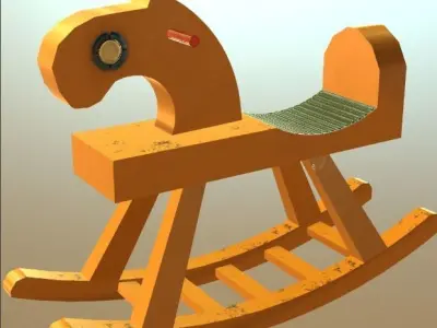 kids Rocking Horse Low-poly 3D model