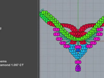 Wedding Diamond Statement Necklace 3D print model