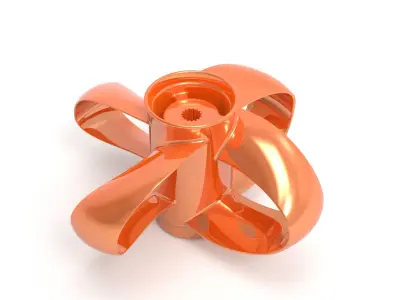 Toroidal boat propeller - 4 blades 3D print model