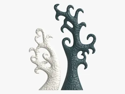 Abstract Tree Ceramic Figurine Set 06 v2 3D model