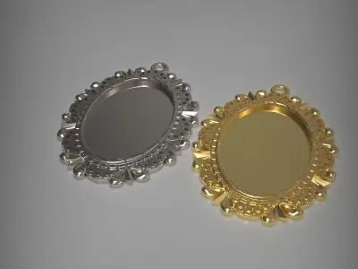 Blank pendant tray 3D printable model 3D print model