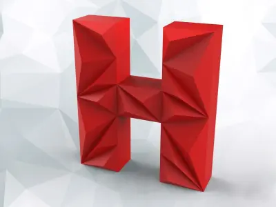 Lowpoly letter H 3D print model
