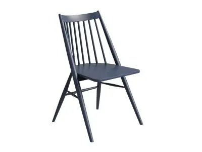 Blue Paint Wooden Chair Low-poly 3D model