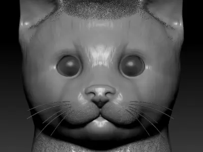 Cat head Low-poly 3D model