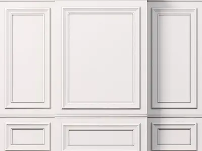 Wall molding 10 Boiserie classic panels 3D model