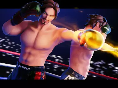 Low Poly Boxer - MMA Fighter - Alejandro Low-poly 3D model