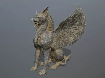 Statue  Creature Low-poly 3D model