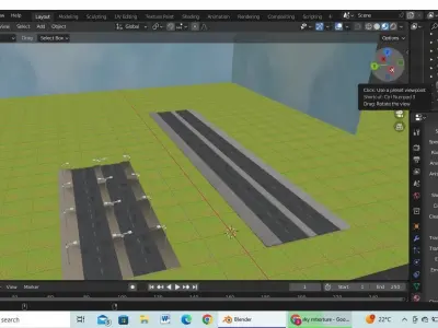 Realistic road  Free low-poly 3D model