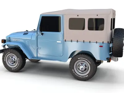 Toyota Land Cruiser FJ 40 Soft Top with Chassis 3D model