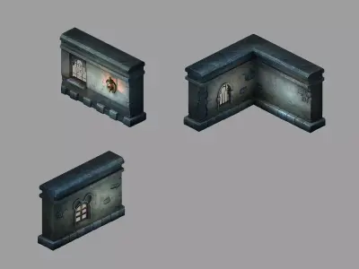 Game The Palace - Stone Wall 01 3D model