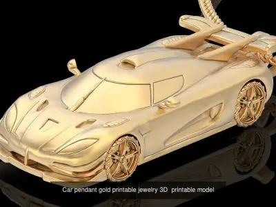 Car silver gold printable jewelry 3D model  model 3D Model Pack