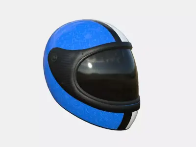 Cartoon Helmet Kart A02 Blue - Character Design Low-poly 3D model