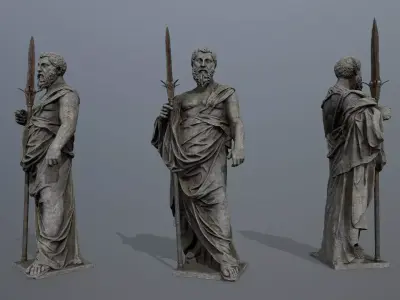 Man Statue Low-poly 3D model
