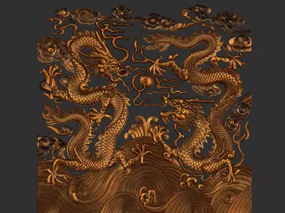 two dragons 3D print model