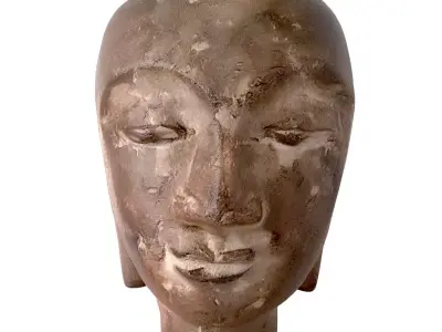 Stone Head Buddha Statue 3D model
