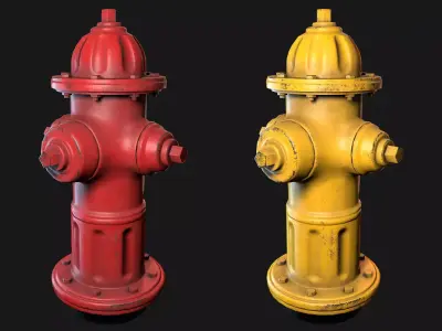 Low Poly PBR Fire Hydrant Low-poly 3D model