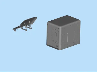 3D printable model wind deflector sleeper and sunvisor truck 3D print model