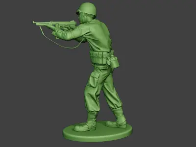 American soldier ww2 Shoot Stand2 A12 3D print model