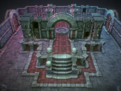 Dungeon Starter Set - Low Poly Hand Painted Low-poly 3D model