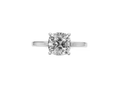 Cushion Solitaire Ring For Women 3D print model