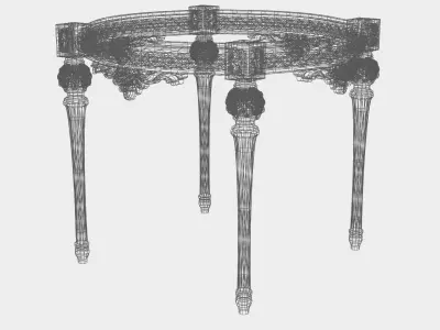 Carved coffee table for cnc 18 3D model