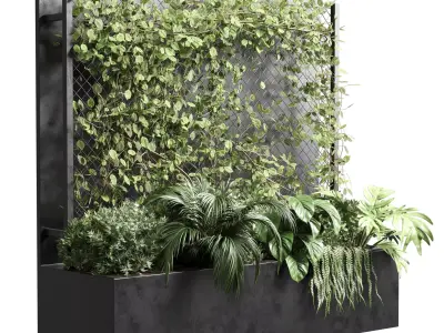 Ivy on Fence fitowall  vertical garden box 01 3D model