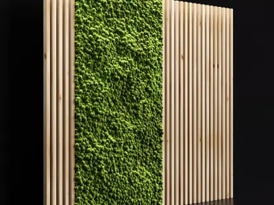 Vertical garden and planks 3D model