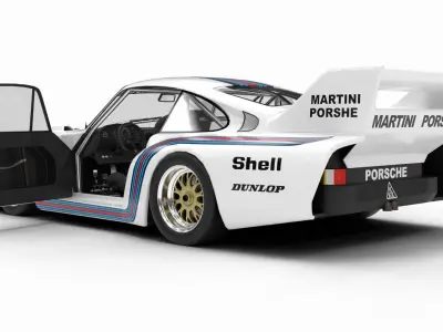 Porsche 935 77 1977 Martini Racing 3d model HQ interior 3D model