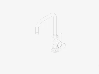 Sink Mixer - Luxury - Sleek - Squareline Low-poly 3D model
