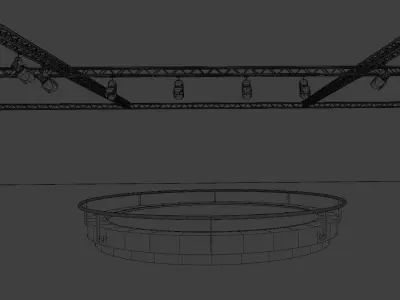 Car stage with lamps and ceiling 3D model