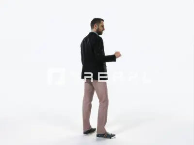 Portrait 03A Drinking Coffee Casual Man Low-poly 3D model