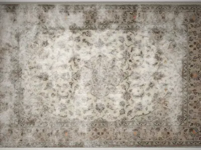 Worn Keshan Rug Low-poly 3D model