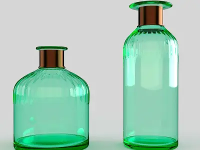 nkuku chara glass bottles 3D model
